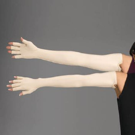 Patterson Medical Supply Compression Gloves Rolyan® Full Finger Large Shoulder Length Left Hand Lycra® / Spandex - Each - 929329-EA