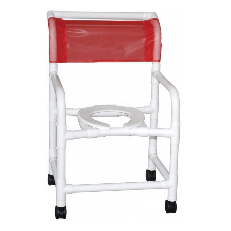 Patterson Medical Supply Shower Chair Echo Fixed Arms PVC Frame Mesh Backrest with Pushbar - Each - 555369-EA