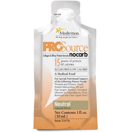Medtrition/National Nutrition Oral Supplement ProSource™ NoCarb Neutral Flavor Liquid 1 oz. Pouch - Each - 11476-EA
