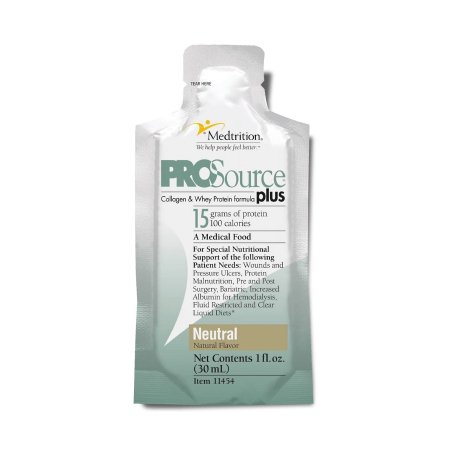 Medtrition/National Nutrition Oral Supplement ProSource® Plus Neutral Flavor Liquid 1 oz. Pouch - Case of 100 - 11454-CS