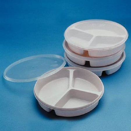 Patterson Medical Supply Partitioned Scoop Dish Patterson Medical Beige Reusable 8-1/4 Inch Diameter - Each - A684403-EA