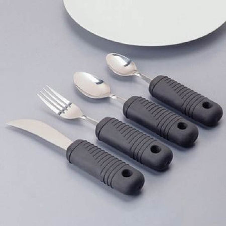Patterson Medical Supply Tablespoon Sure Grip™ Right-Left Handed / Bendable Black Stainless Steel - Each - A703206-EA