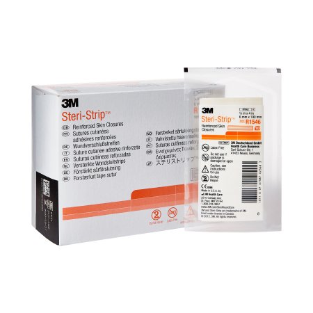 3M Skin Closure Strip Steri-Strip™ 1/4 X 4 Inch Nonwoven Material Reinforced Strip White - Pack of 1 - R1546-PK