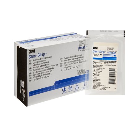 3M Skin Closure Strip Steri-Strip™ 1/2 X 4 Inch Nonwoven Material Reinforced Strip White - Pack of 1 - R1547-PK