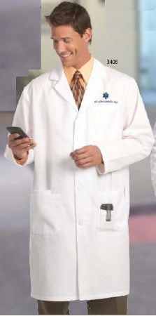 Fashion Seal Uniforms Lab Coat White Size 36 Knee Length Reusable - Each - 485-SZ36-EA