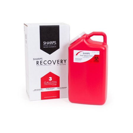 Sharps Compliance Mailback Sharps Container Sharps Recovery System™ Red Base 17 H X 6 W X 9 L Inch Vertical Entry 3 Gallon - Case of 8 - 13000-008-CS