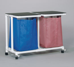 IPU Double Hamper with Bags Standard Jumbo 4 Casters 55 gal. - Each - VL JH2 FP MESH BLUE-EA