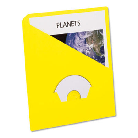 Pendaflex® Slash Pocket Project Folders, 3-Hole Punched, Straight Tab, Letter Size, Yellow, 25/Pack - Pack of 1 - PFX-32909-PK