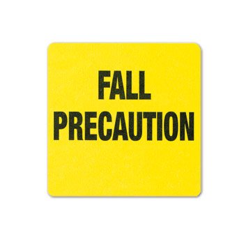 Carstens Pre-Printed Label Barkley® Advisory Label Yellow Plastic Fall Precaution Black Alert Label 2-1/2 X 2-1/2 Inch - Roll of 100 - 1646-45-RL