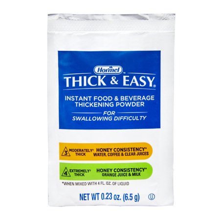 Hormel Food Sales Food and Beverage Thickener Thick & Easy® 6.5 Gram Individual Packet Unflavored Powder IDDSI Level 3 Moderately Thick/Liquidized - Case of 100 - 20223-CS