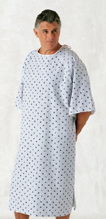 Hospitex / Encompass Group Patient Exam Gown 10X-Large Teal Diamond Print Reusable - DZ/12 - 45289-10XL-DZ