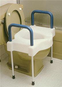 Alimed Raised Toilet Seat with Arms 4 Inch Height White 300 lbs. Weight Capacity - Each - 8749-EA