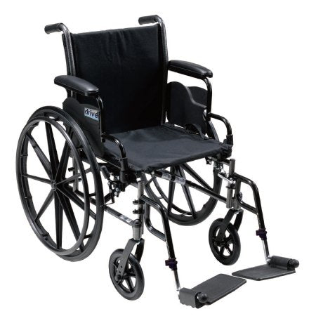 Drive Medical Lightweight Wheelchair drive™ Cruiser III Dual Axle Full Length Arm Swing-Away Footrest Black Upholstery 20 Inch Seat Width Adult 350 lbs. Weight Capacity - Each - K320DFA-SF-EA