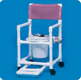 IPU Commode / Shower Chair Standard Fixed Arms PVC Frame Mesh Backrest 17-1/4 Inch Seat Width 300 lbs. Weight Capacity - Each - VL SC17 WINEBERRY-EA