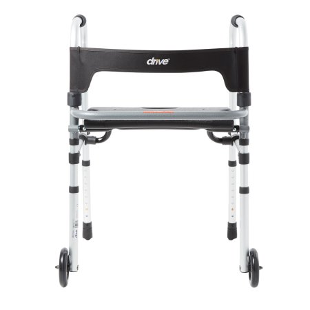 Drive Medical Dual Release Folding Walker Adjustable Height Clever-Lite LS Aluminum Frame 300 lbs. Weight Capacity 29-1/2 to 39 Inch Height - Each - 10233-EA