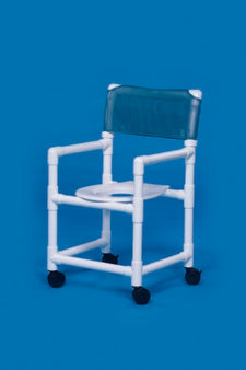 IPU Commode / Shower Chair Standard Fixed Arms PVC Frame Mesh Backrest 17-1/4 Inch Seat Width 300 lbs. Weight Capacity - Each - VL SC17 P WINEBERRY-EA