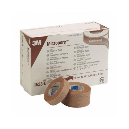 3M Medical Tape 3M™ Micropore™ Tan 1/2 Inch X 10 Yard Paper NonSterile - Each - 1533-0-EA