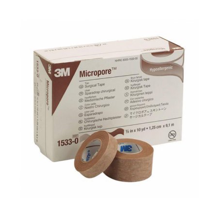 3M Medical Tape 3M™ Micropore™ Tan 1/2 Inch X 10 Yard Paper NonSterile - Box of 24 - 1533-0-BX