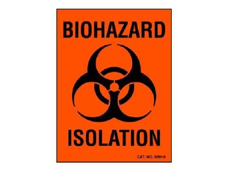 Shamrock Scientific Pre-Printed Label Shamrock Warning Label Fluorescent Red Biohazard Isolation / Symbol Black Biohazard 3 X 4 Inch - Pack of 1 - SBH-9-PK