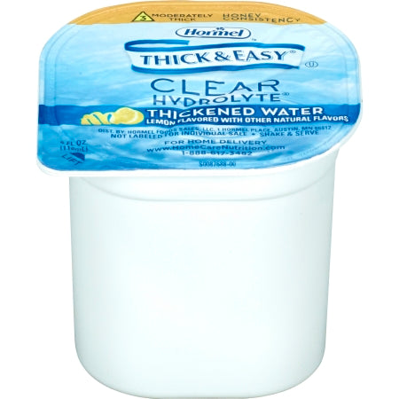 Hormel Food Sales Thickened Water Thick & Easy® Hydrolyte® 4 oz. Portion Cup Lemon Flavor Liquid IDDSI Level 3 Moderately Thick/Liquidized - Each - 46056-EA