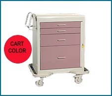 Future Health Concepts Medical Cart Metal 33-1/2 W X 25 D X 39-3/4 H Inch Red Two 3 Inch, One 6 Inch, One 12 Inch - Each - MPMBS-424-R-EA