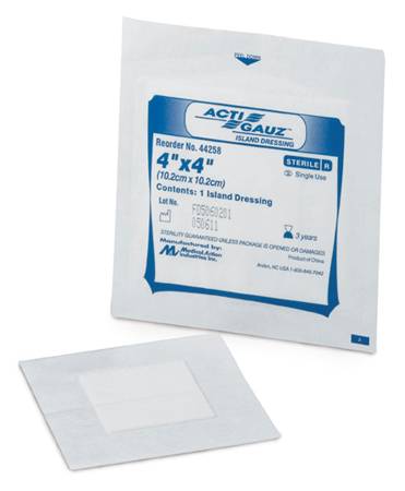 Medical Action Industries Adhesive Dressing Acti-Gauze® 4 X 4 Inch Gauze Square White Sterile - Case of 12 - 44258-CS