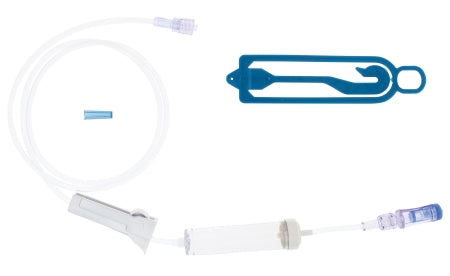 ICU Medical Secondary IV Administration Set ChemoClave Gravity 20 Drops / mL Drip Rate Without Filter 40 Inch Tubing Chemotherapy Medication - Case of 50 - CH3029-CS