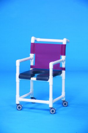 IPU Shower Chair ipu® Fixed Arms PVC Frame Mesh Backrest 18 Inch Seat Width 300 lbs. Weight Capacity - Each - SC717G-EA