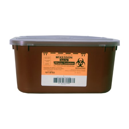 McKesson Sharps Container McKesson Red Base 5 H X 10 W X 7 D Inch Horizontal Entry 1 Gallon - Each - 101-8703-EA
