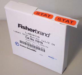 Fisher Scientific Pre-Printed Label Barkley® Advisory Label Red Paper Stat Black Alert Label 1-1/2 X 1 Inch - Pack of 1000 - 15916-PK