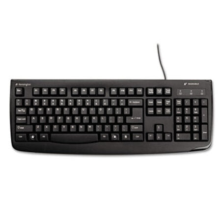 Kensington® Pro Fit USB Washable Keyboard, 104 Keys, Black - Each - KMW-64407-EA