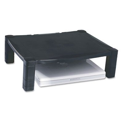 Kantek Single-Level Monitor Stand, 17" x 13.25" x 3" to 6.5", Black, Supports 50 lbs - Each - KTK-MS400-EA