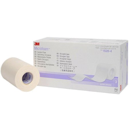 3M Medical Tape 3M™ Microfoam™ White 4 Inch X 5-1/2 Yard Elastic / Foam NonSterile - Box of 3 - 1528-4-BX