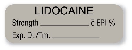 United Ad Label Drug Label UAL™ Anesthesia Label Lidocaine EPI Strength_% Exp Dt Tm Gray 1/2 X 1-1/2 Inch - Roll of 1 - ULAM079-RL