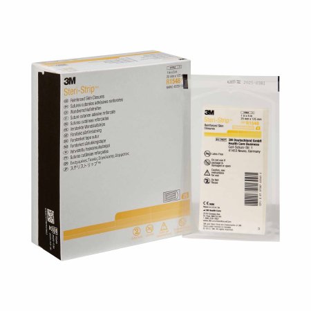 3M Skin Closure Strip Steri-Strip™ 1 X 5 Inch Nonwoven Material Reinforced Strip White - Case of 100 - R1548-CS