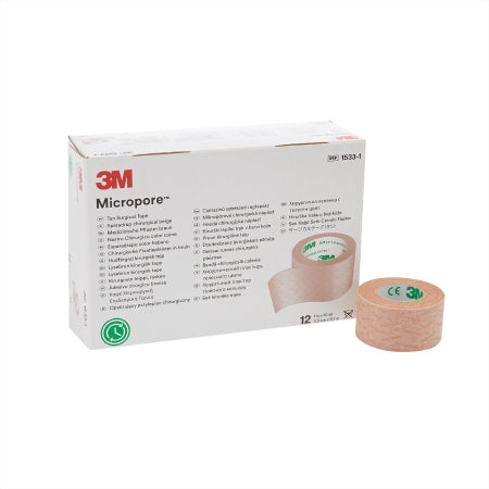 3M Medical Tape 3M™ Micropore™ Tan 1 Inch X 10 Yard Paper NonSterile - Each - 1533-1-EA