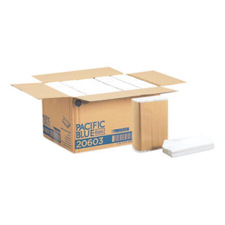 Georgia Pacific® Professional Pacific Blue Basic C-Fold Paper Towels, 1-Ply, 10.1 x 13.2, White, 240/Pack, 10 Packs/Carton - CT/1 - GPC-20603-CT