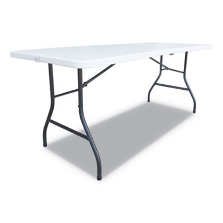 Alera® Fold-in-Half Resin Folding Table, Rectangular, 72w x 29.63d x 29.25h, White - Each - ALE-FR72H-EA