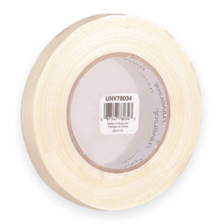 Universal® 190# Medium Grade Filament Tape, 3" Core, 18 mm x 54.8 m, Clear - Roll of 1 - UNV-78034-RL