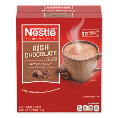 Nestlé® Hot Cocoa Mix, Rich Chocolate, 0.71 oz Packets, 50/Box, 6 Box/Carton - CT/1 - NES-25485CT-CT