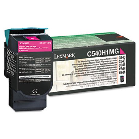 Lexmark™ C540H1MG Return Program High-Yield Toner, 2,000 Page-Yield, Magenta - Each - LEX-C540H1MG-EA