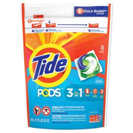Tide® Pods, Laundry Detergent, Clean Breeze, 35/Pack, 4 Pack/Carton - CT/1 - PGC-93126CT-CT