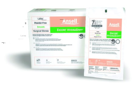 Ansell Surgical Glove ENCORE® Latex Moisturizing Size 7 Sterile Latex Standard Cuff Length Smooth Ivory Not Chemo Approved - Case of 4 - 2018670-CS