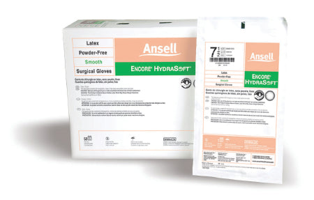 Ansell Surgical Glove ENCORE® Latex Moisturizing Size 9 Sterile Latex Standard Cuff Length Smooth Ivory Not Chemo Approved - Case of 4 - 2018690-CS