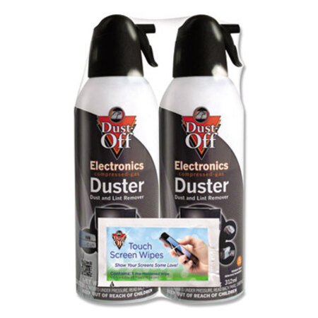 Dust-Off® Disposable Compressed Air Duster, 10 oz Can, 2/Pack - Pack of 1 - FAL-DSXLPW-PK