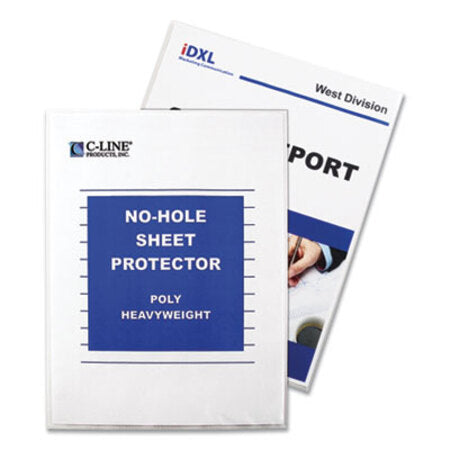 C-Line® Top-Load No-Hole Sheet Protectors, Heavyweight, Clear, 2" Capacity, 25/Box - Box of 1 - CLI-62907-BX