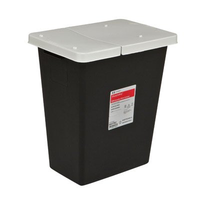 Cardinal RCRA Waste Container SharpSafety™ Black Base 26 H X 12-3/4 D X 18-1/4 W Inch Horizontal Entry 18 Gallon - Each - 8617RC-EA