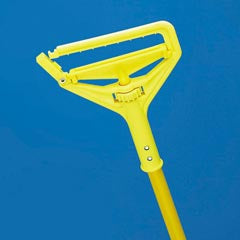 Lagasse Mop Handle Quick Change 60 Inch Length Vinyl Coated Aluminum / Plastic Yellow Thumbwheel / Side Gate Connection - Each - BWK620-EA