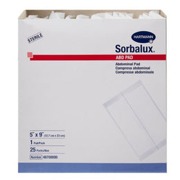 Hartmann Abdominal Pad Sorbalux® ABD 5 X 9 Inch 1 per Pouch Sterile 1-Ply Rectangle - Each - 48700000-EA