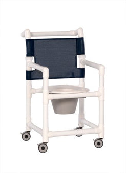 IPU Commode / Shower Chair ipu® Original Fixed Arms PVC Frame Mesh Backrest 17-1/4 Inch Seat Width 300 lbs. Weight Capacity - Each - SC9111P-EA
